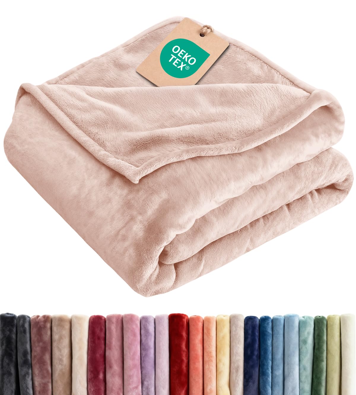 Ultra Soft Fleece Blanket Queen Size - Flannel Fleece Luxury Queen Blanket - Lightweight for Couch Bed Chair - Thick, Warm and Breathable - All Season Cozy Fuzzy, Anti-Static Microplush Bedding, Grey