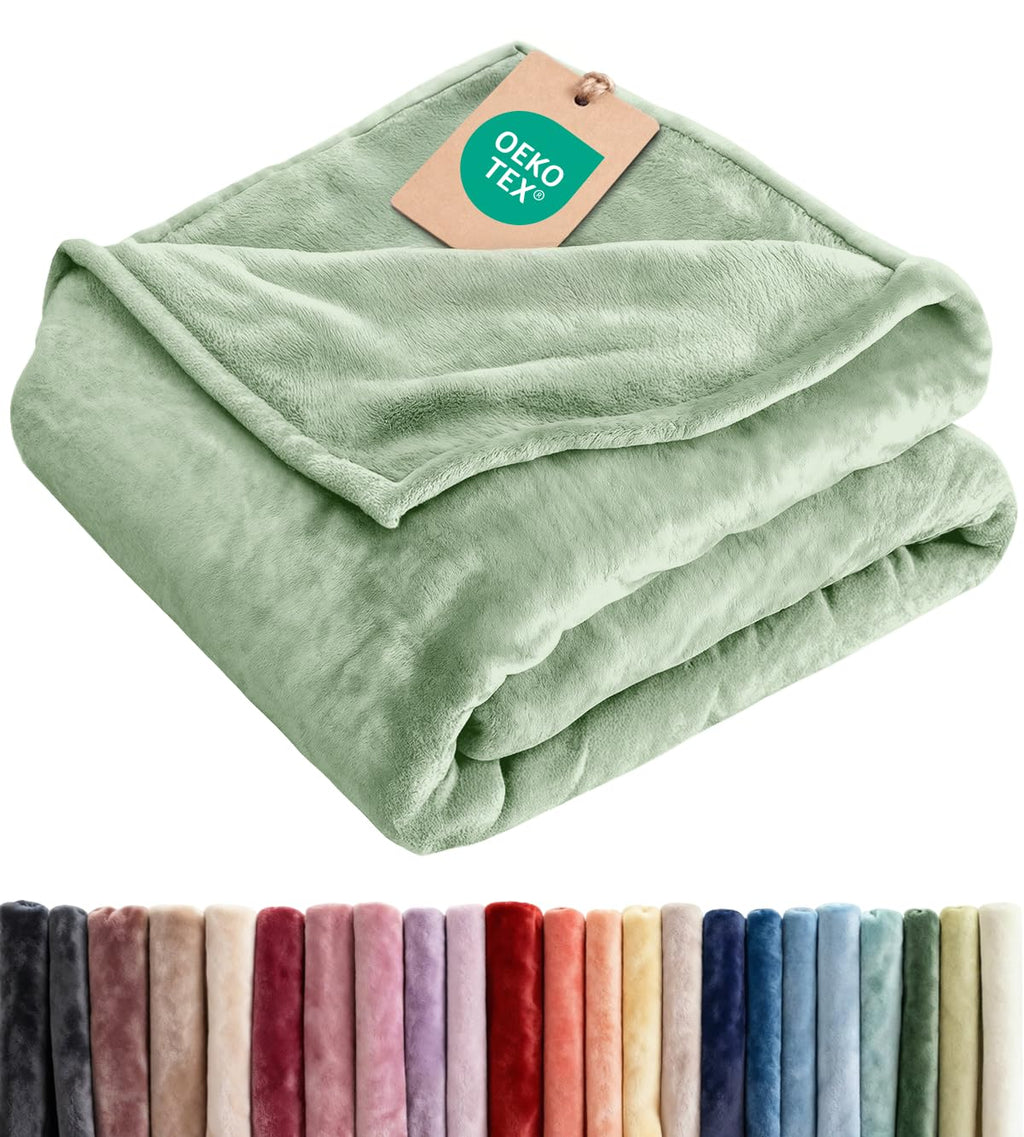 Ultra Soft Fleece Blanket Queen Size - Flannel Fleece Luxury Queen Blanket - Lightweight for Couch Bed Chair - Thick, Warm and Breathable - All Season Cozy Fuzzy, Anti-Static Microplush Bedding, Grey