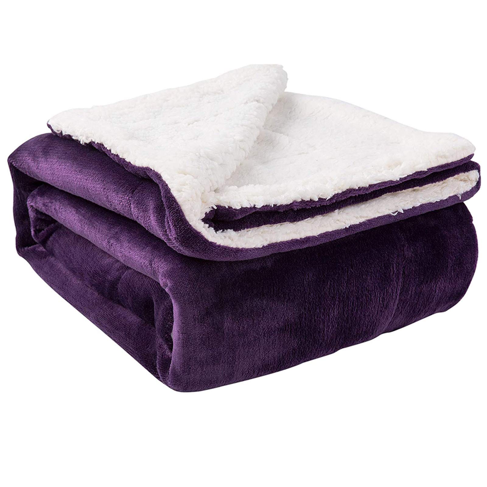 NANPIPER Sherpa Blanket Twin Thick Warm Blankets for Winter Bed Super Soft Fuzzy Flannel Fleece/Wool Like Reversible Velvet Plush Fabric(Light Grey Twin Size 60"x80")