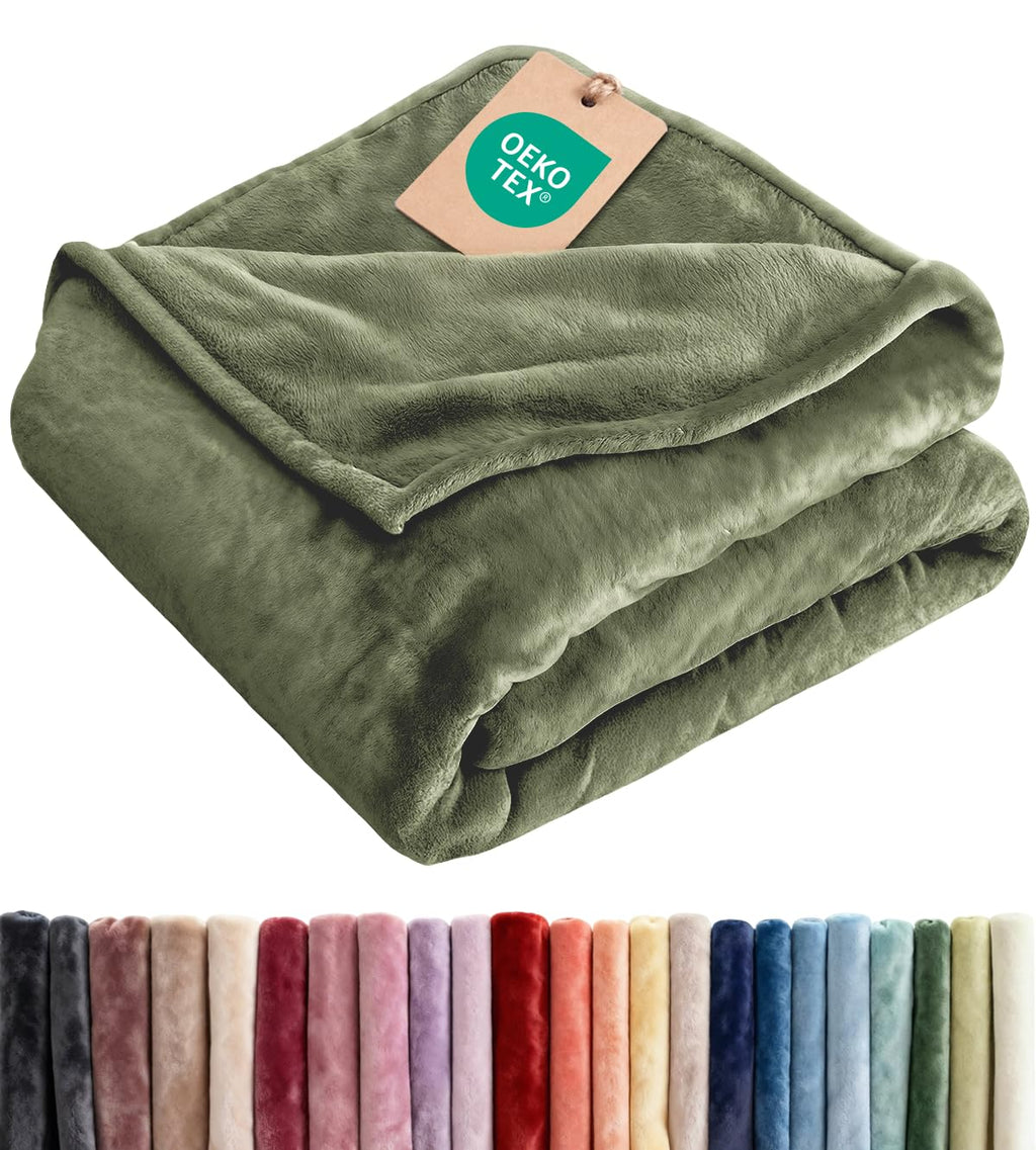 Ultra Soft Fleece Blanket Queen Size - Flannel Fleece Luxury Queen Blanket - Lightweight for Couch Bed Chair - Thick, Warm and Breathable - All Season Cozy Fuzzy, Anti-Static Microplush Bedding, Grey