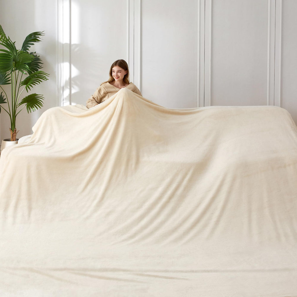 COOVA Oversized King Fleece Blanket 120x120 inches, Soft Cozy Warm Giant Extra Large 10'x10' Blanket for Bed, Sofa, Couch,Travel, Camping, California Huge Flannel Big Throw Blanket, Dark Grey