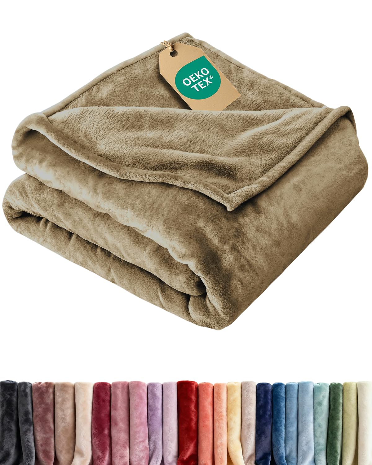 Ultra Soft Fleece Blanket Queen Size - Flannel Fleece Luxury Queen Blanket - Lightweight for Couch Bed Chair - Thick, Warm and Breathable - All Season Cozy Fuzzy, Anti-Static Microplush Bedding, Grey