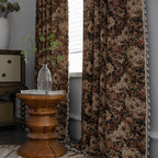 vctops Vintage Floral Oil Painting Curtains with Tassels Set of 2 Panels Rod Pocket Thermal Insulated Room Darkening Window Curtains/Drapes for Bedroom Living Room (Coffee,59"x94")