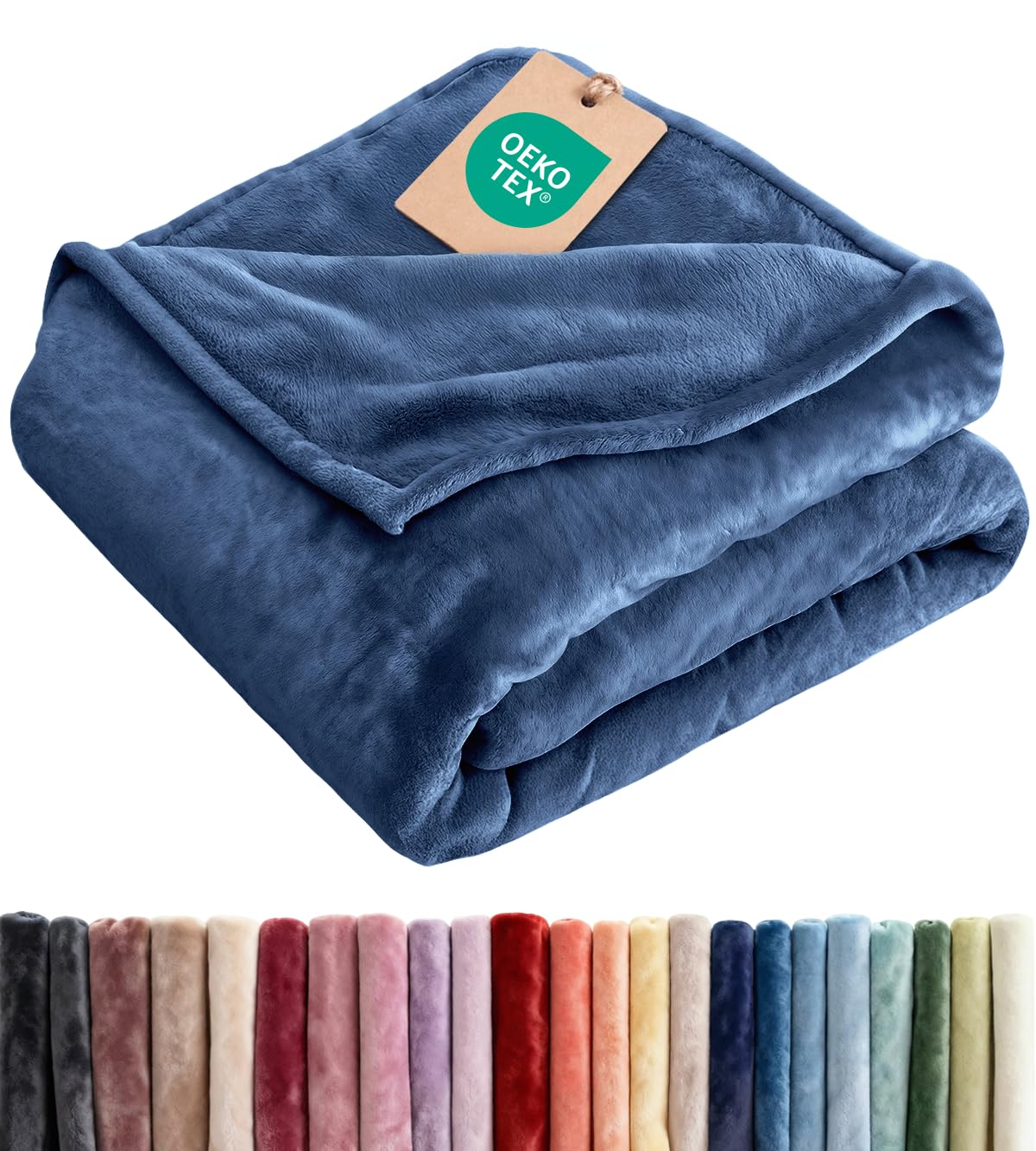 Ultra Soft Fleece Blanket Queen Size - Flannel Fleece Luxury Queen Blanket - Lightweight for Couch Bed Chair - Thick, Warm and Breathable - All Season Cozy Fuzzy, Anti-Static Microplush Bedding, Grey