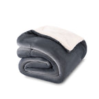NANPIPER Sherpa Blanket Twin Thick Warm Blankets for Winter Bed Super Soft Fuzzy Flannel Fleece/Wool Like Reversible Velvet Plush Fabric(Light Grey Twin Size 60"x80")