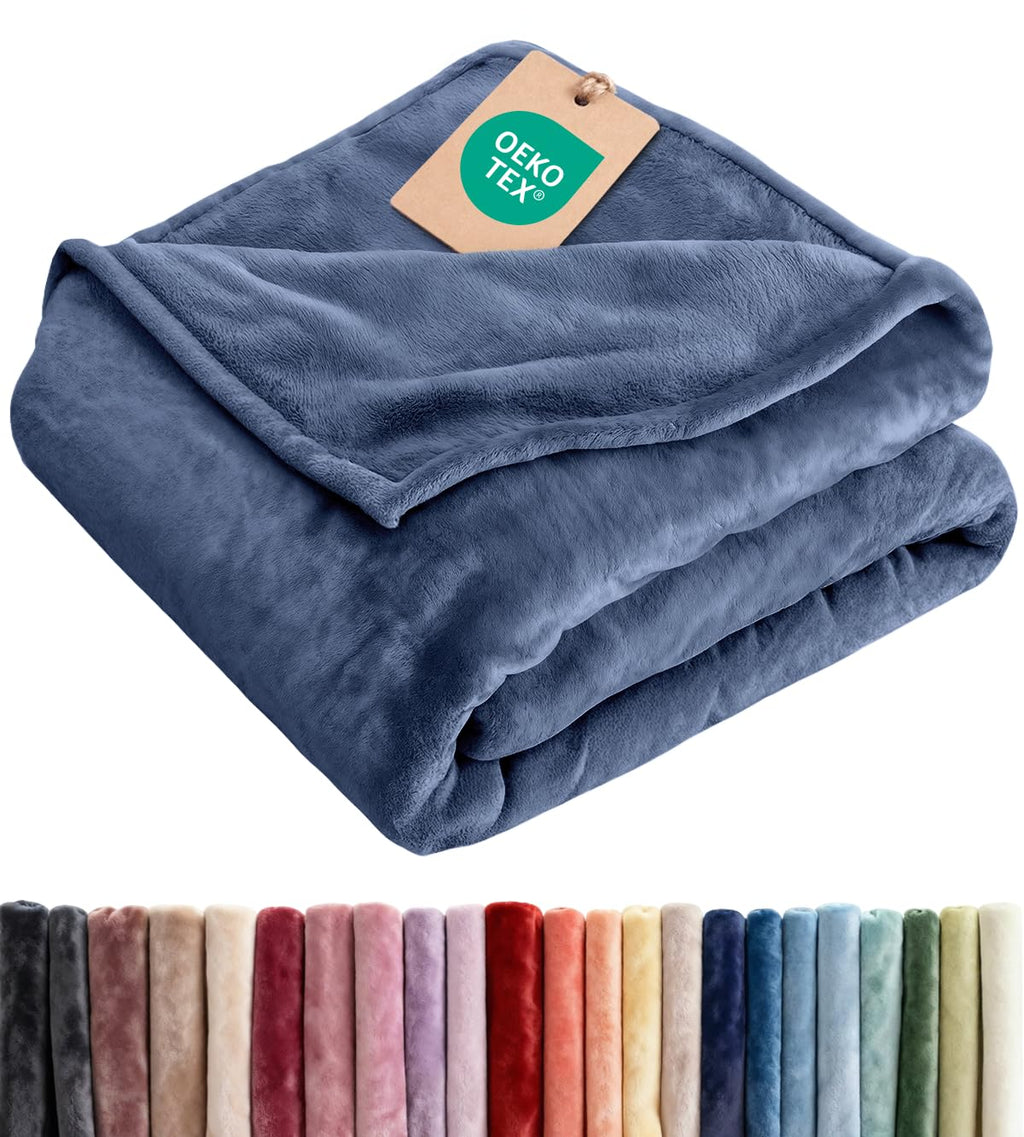 Ultra Soft Fleece Blanket Queen Size - Flannel Fleece Luxury Queen Blanket - Lightweight for Couch Bed Chair - Thick, Warm and Breathable - All Season Cozy Fuzzy, Anti-Static Microplush Bedding, Grey