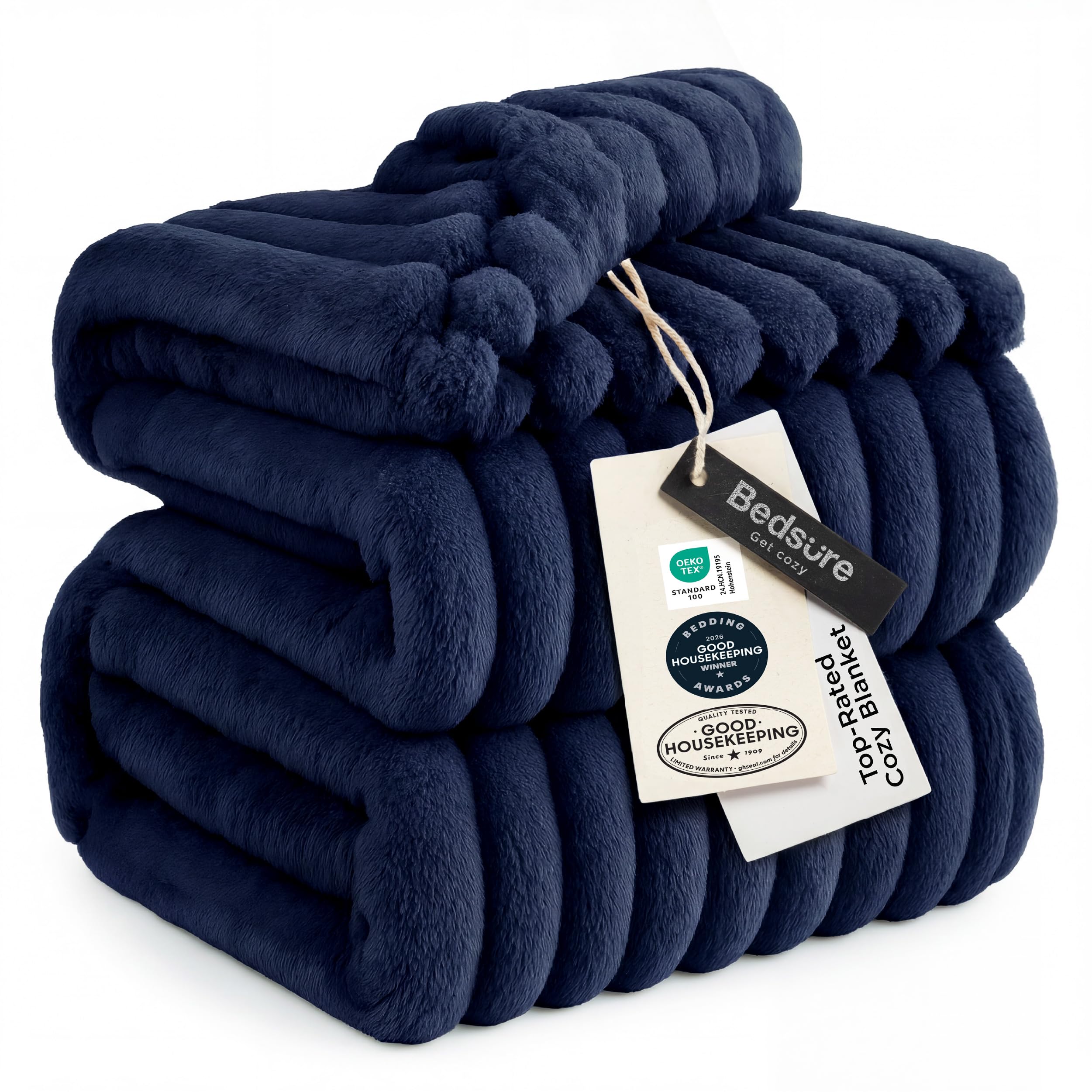Bedsure GentleSoft Blankets Queen Size for Bed - Cozy Soft Sofa Couch Cover Blankets for Women, Cute Large Bedding Fleece Throws for Girls, Off White, 90x90 Inches