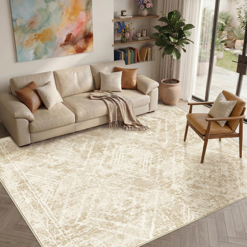 BESTSWEETIE Area Rug 5x7 Rug Machine Washable Non-Slip Low Pile Print Pattern Western Rug for Living Room Bedroom Entryway Tribal Series -Black