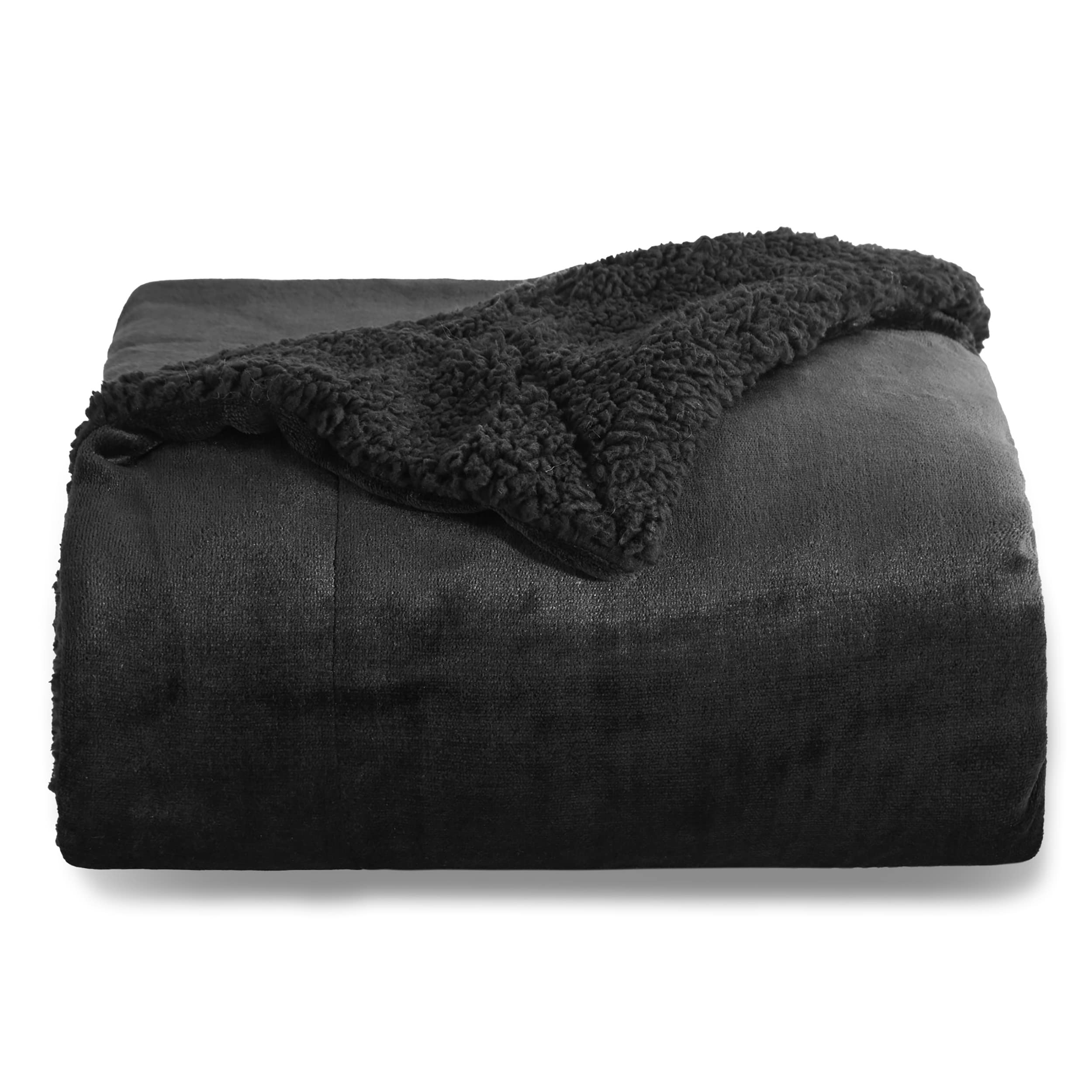 Bedsure GentleSoft Sherpa Fleece Queen Blankets for Bed, Non-Heated, Thick and Warm Throw for Women and Men, Soft Fuzzy Plush Queen Blanket for Winter, Grey, 90x90 Inches