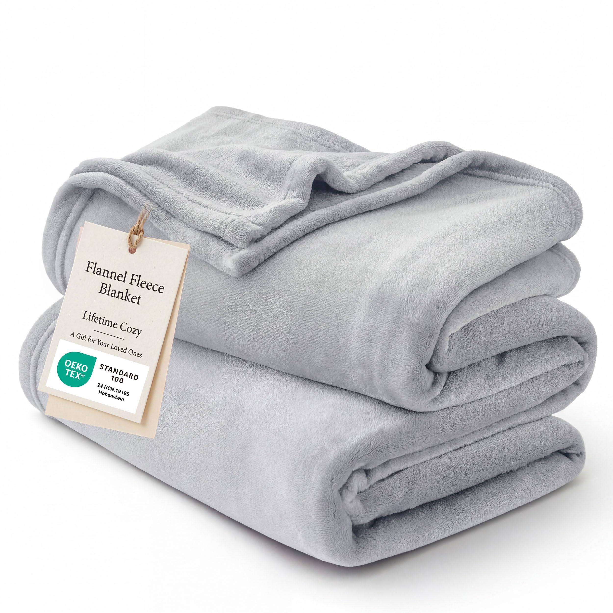 Bedsure Grey Queen Size GentleSoft Fleece Blanket 90×90 Inch, Anti-Static Cozy Microfiber Throw Blanket Gift for Men