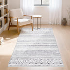 cotiled 5x7 Area Rug Living Room: Washable Boho Rugs with Non Slip Backing Large Soft Indoor Stain Resistant Carpet for Bedroom Farmhouse Dining Room Lightweight Home Decor L Brown/Cream