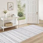 cotiled 5x7 Area Rug Living Room: Washable Boho Rugs with Non Slip Backing Large Soft Indoor Stain Resistant Carpet for Bedroom Farmhouse Dining Room Lightweight Home Decor L Brown/Cream