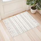 cotiled 5x7 Area Rug Living Room: Washable Boho Rugs with Non Slip Backing Large Soft Indoor Stain Resistant Carpet for Bedroom Farmhouse Dining Room Lightweight Home Decor L Brown/Cream