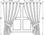 GLORY RUGS Jacquard Luxury Window 2 Panel Set Beige Curtain with Attached Valance and Backing Bedroom Living Room Dining 2 Curtains 55x84 inches Each Jana