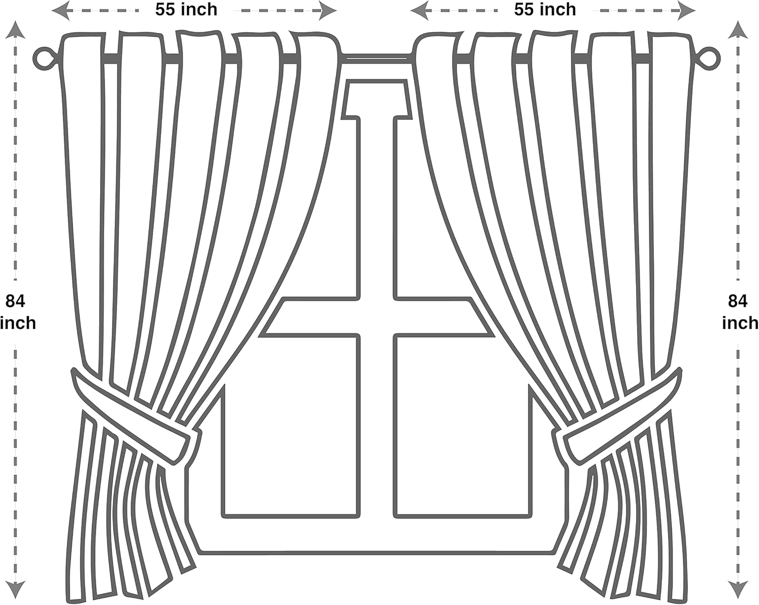 GLORY RUGS Jacquard Luxury Window 2 Panel Set Beige Curtain with Attached Valance and Backing Bedroom Living Room Dining 2 Curtains 55x84 inches Each Jana
