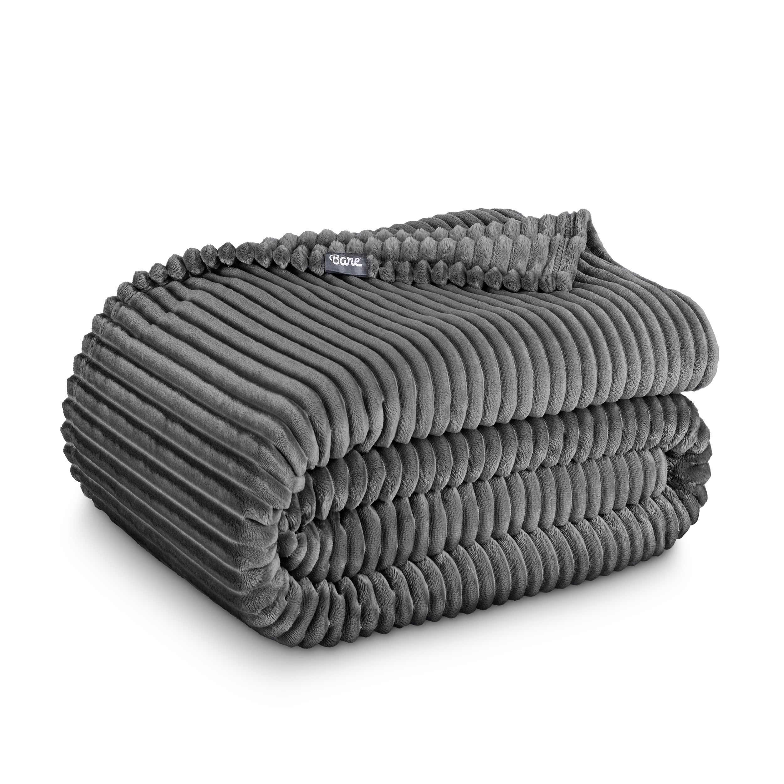 Bare Home Fleece Blanket - King Size - Ultra-Soft Lightweight for Bed, Sofa, and Couch - Luxury Microplush - Cozy Warm Blanket (King, Grey)