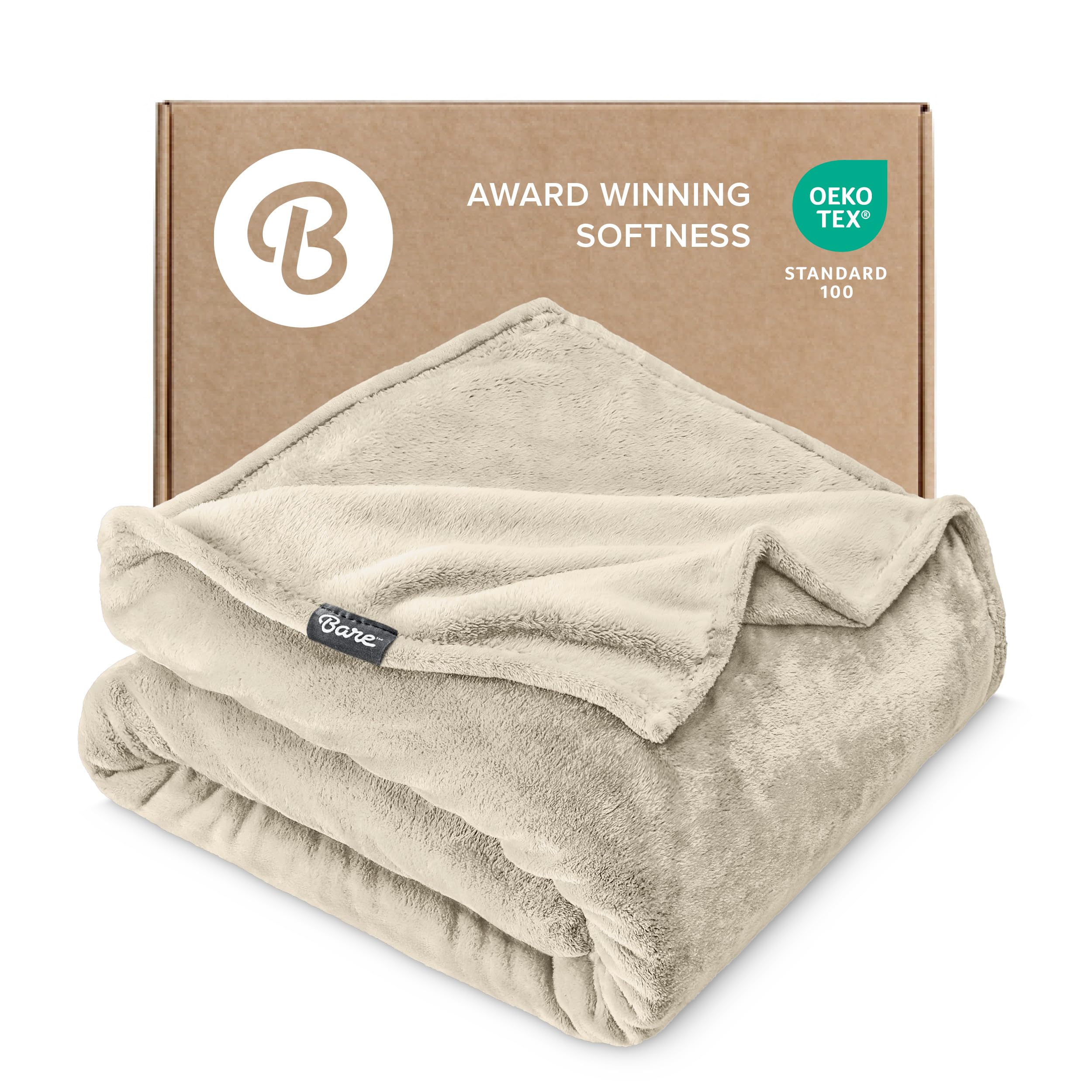 Bare Home Fleece Blanket - King Size - Ultra-Soft Lightweight for Bed, Sofa, and Couch - Luxury Microplush - Cozy Warm Blanket (King, Grey)