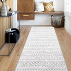 Area Rug Living Room Rugs 8x10 - Large Soft Boho Geometric Rug, Non-Slip Foldable Washable Rugs Non Shedding Morden Indoor Floor Carpet for Living Room Bedroom Office Dining Room(Brown Green,8'x10')
