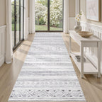 cotiled 5x7 Area Rug Living Room: Washable Boho Rugs with Non Slip Backing Large Soft Indoor Stain Resistant Carpet for Bedroom Farmhouse Dining Room Lightweight Home Decor L Brown/Cream