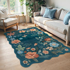 Lahome Floral Living Room Rugs, Area Rugs 5x7 Rug for Bedroom Ultra-Thin Soft Rug, Non-Slip Washable Rugs Stain Resistant Boho Rug Flore Throw Rug for ‎Dining Room Office (5x7ft,Green)