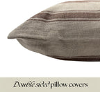 Linen Throw Pillow Covers Stripe Pillow Cover 18x18 inch Spring Decorative Pillow Covers for Living Room, Bedroom