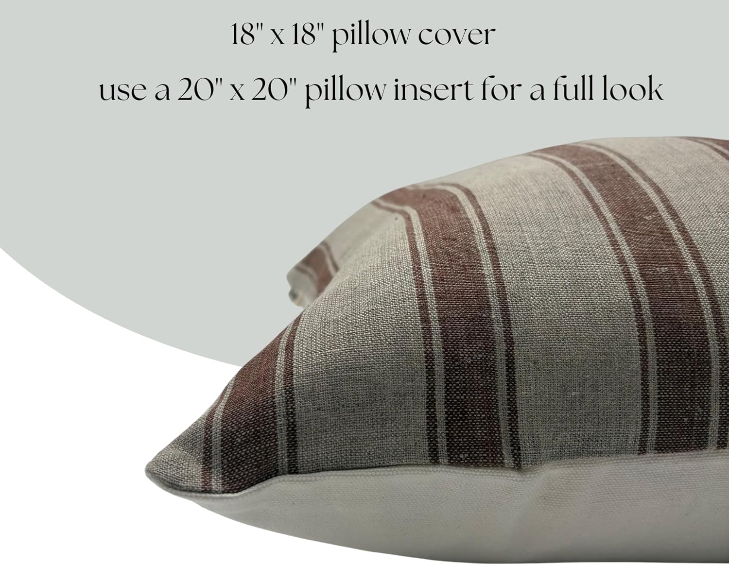 Linen Throw Pillow Covers Stripe Pillow Cover 18x18 inch Spring Decorative Pillow Covers for Living Room, Bedroom