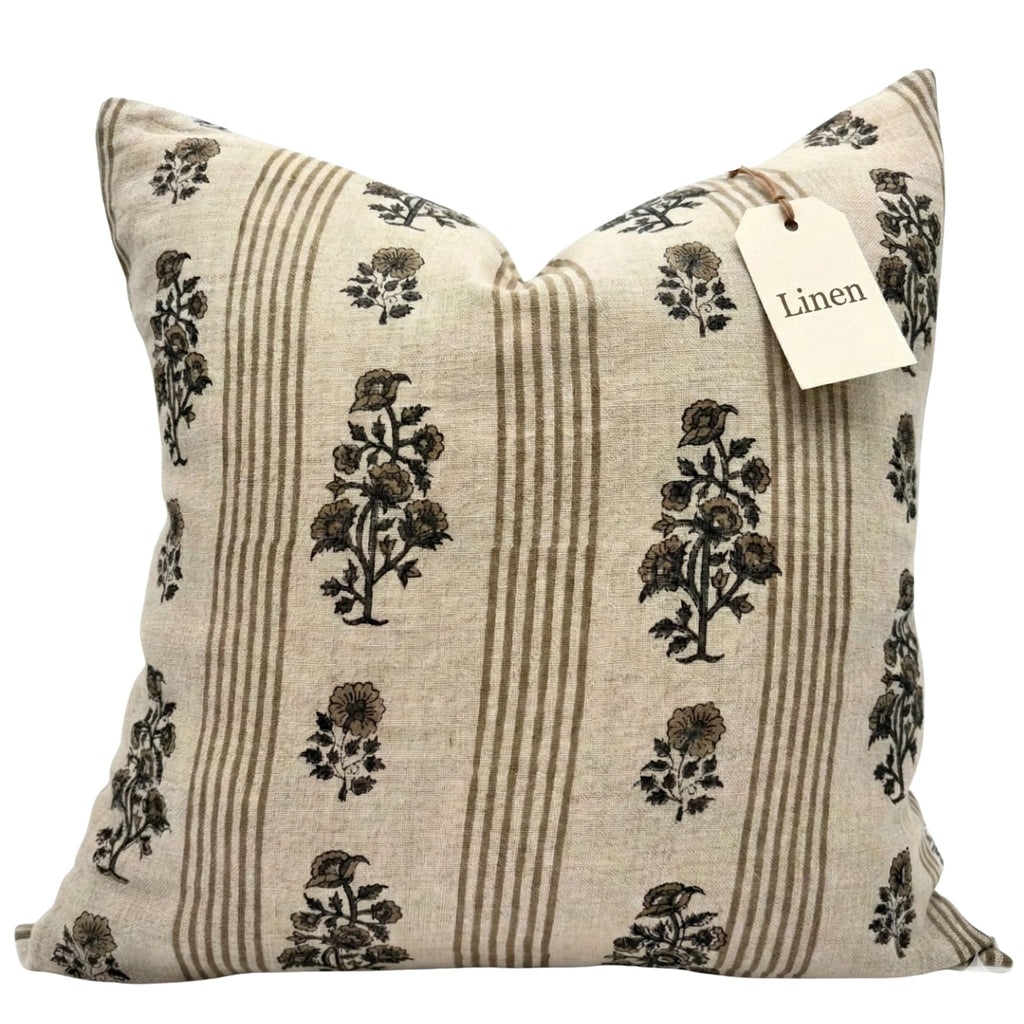 Linen Throw Pillow Covers Stripe Pillow Cover 18x18 inch Spring Decorative Pillow Covers for Living Room, Bedroom