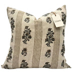 Linen Throw Pillow Covers Stripe Brown Pillow Cover Spring Decorative Pillow Covers for Living Room, Bedroom (Brown Stripes, 22" L x 22" W)