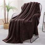 Exclusivo Mezcla Fleece Queen Size Blanket for Bed, 90x90 Inches Soft Cozy Jacquard Flannel Blankets, Lightweight Fuzzy Plush for Women, Pink