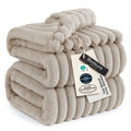 Bedsure GentleSoft Fleece Bed Blankets Full Size - Cozy Soft Blankets for Women, Cute Small Throws for Girls, Beige, 84x90 Inches