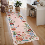 Lahome Floral Living Room Rugs, Area Rugs 5x7 Rug for Bedroom Ultra-Thin Soft Rug, Non-Slip Washable Rugs Stain Resistant Boho Rug Flore Throw Rug for ‎Dining Room Office (5x7ft,Green)