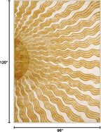 Hedlive Boho 8x10 Area Rugs, Sun Print Soft Washable Rugs 8x10 Rug for Living Room Nursery, Ultra-Thin Non-Slip Kids Rug Large Carpet for Playroom Bedroom Classroom(8x10ft,Gold/Multi)