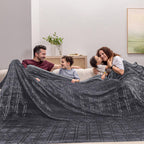 COOVA Oversized King Fleece Blanket 120x120 inches, Soft Cozy Warm Giant Extra Large 10'x10' Blanket for Bed, Sofa, Couch,Travel, Camping, California Huge Flannel Big Throw Blanket, Dark Grey