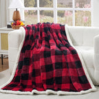 PU MEI Sherpa Fleece Throw Blanket 60" x 80" Reversible Plush Fluffy Large Big Blanket Lattice Flannel Blankets for Sofa Couch Bed (Grey-Soft Blue, 60"*80")