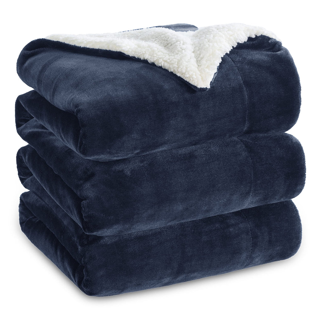 Bedsure GentleSoft Sherpa Fleece Queen Blankets for Bed, Non-Heated, Thick and Warm Throw for Women and Men, Soft Fuzzy Plush Queen Blanket for Winter, Grey, 90x90 Inches