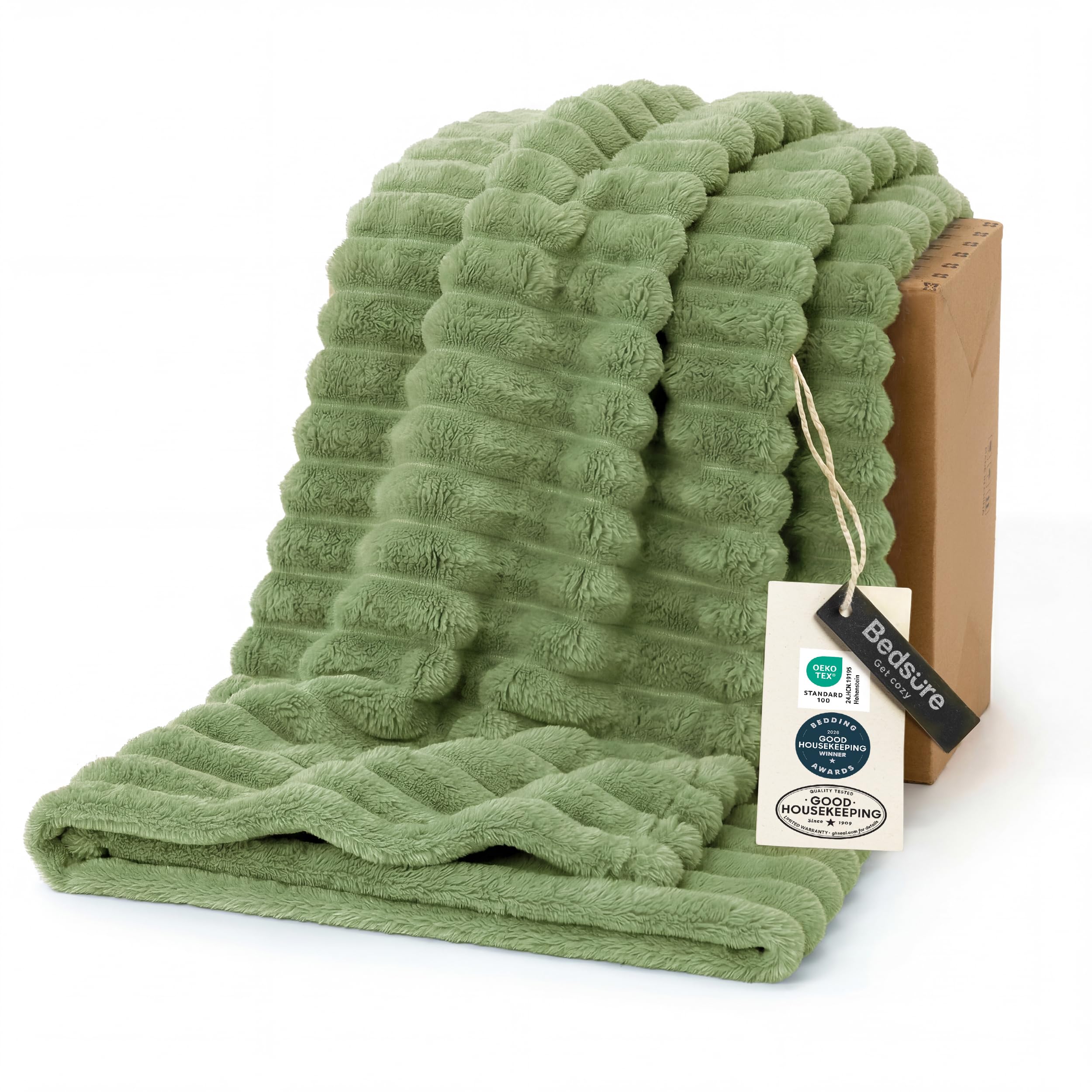 Bedsure GentleSoft Fleece Bed Blankets Full Size - Cozy Soft Blankets for Women, Cute Small Throws for Girls, Beige, 84x90 Inches