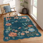 Lahome Floral Living Room Rugs, Area Rugs 5x7 Rug for Bedroom Ultra-Thin Soft Rug, Non-Slip Washable Rugs Stain Resistant Boho Rug Flore Throw Rug for ‎Dining Room Office (5x7ft,Green)