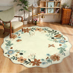 Lahome Floral Living Room Rugs, Area Rugs 5x7 Rug for Bedroom Ultra-Thin Soft Rug, Non-Slip Washable Rugs Stain Resistant Boho Rug Flore Throw Rug for ‎Dining Room Office (5x7ft,Green)