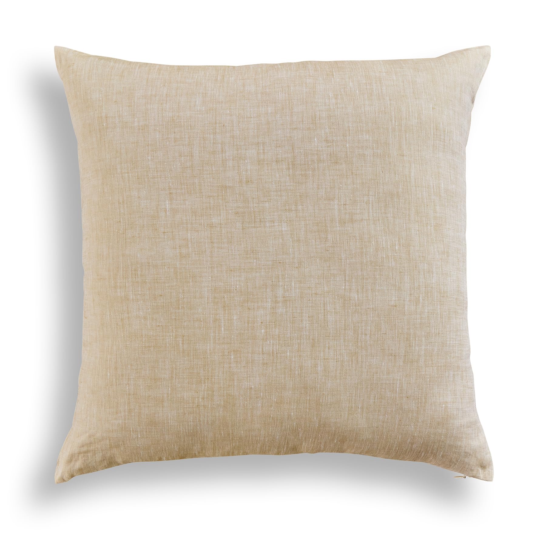 20×20 Inch Natural White Stripe 100% Linen Throw Pillow Cover with Invisible Zipper for Sofa Bed