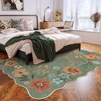 Lahome Floral Living Room Rugs, Area Rugs 5x7 Rug for Bedroom Ultra-Thin Soft Rug, Non-Slip Washable Rugs Stain Resistant Boho Rug Flore Throw Rug for ‎Dining Room Office (5x7ft,Green)