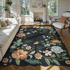 Lahome Floral Living Room Rugs, Area Rugs 5x7 Rug for Bedroom Ultra-Thin Soft Rug, Non-Slip Washable Rugs Stain Resistant Boho Rug Flore Throw Rug for ‎Dining Room Office (5x7ft,Green)