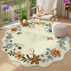Lahome Floral Living Room Rugs, Area Rugs 5x7 Rug for Bedroom Ultra-Thin Soft Rug, Non-Slip Washable Rugs Stain Resistant Boho Rug Flore Throw Rug for ‎Dining Room Office (5x7ft,Green)