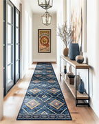 BESTSWEETIE Area Rug 5x7 Rug Machine Washable Non-Slip Low Pile Print Pattern Western Rug for Living Room Bedroom Entryway Tribal Series -Black