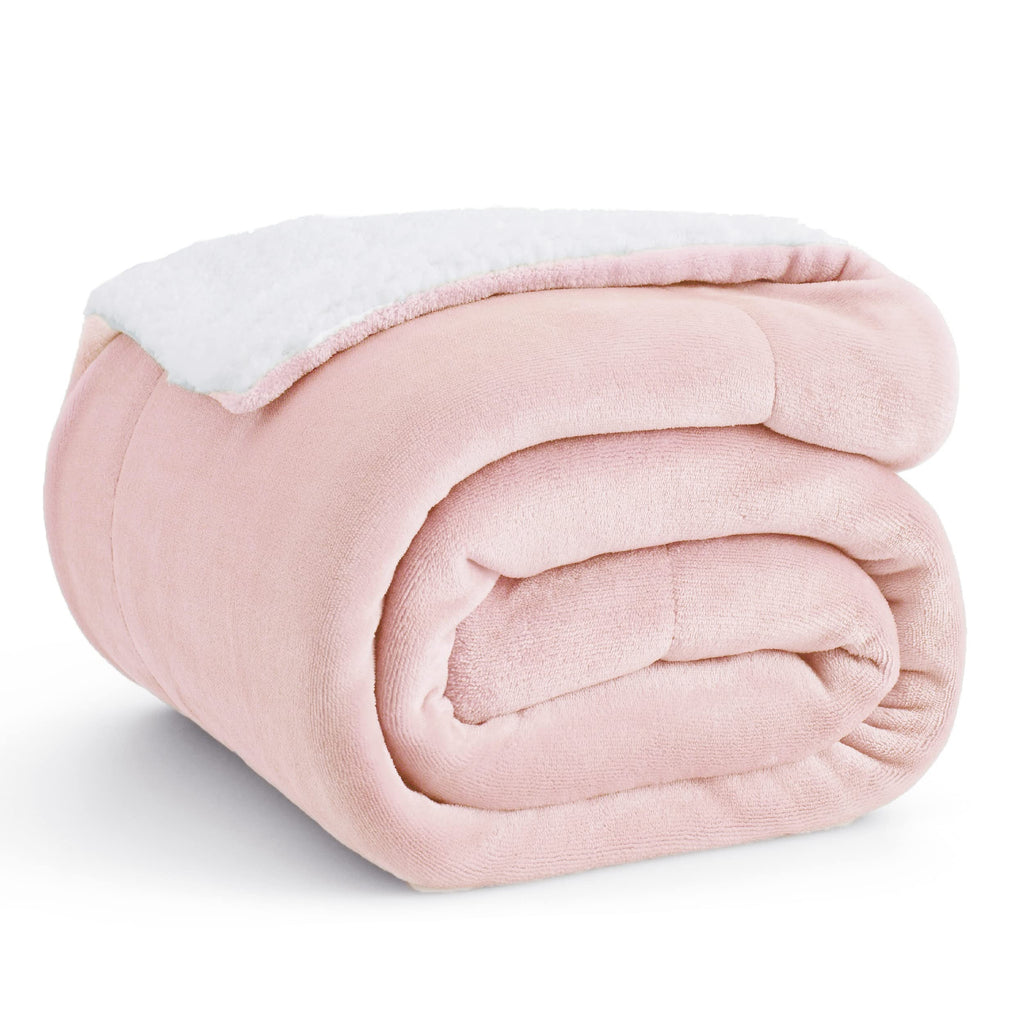 Bedsure GentleSoft Sherpa Fleece Queen Blankets for Bed, Non-Heated, Thick and Warm Throw for Women and Men, Soft Fuzzy Plush Queen Blanket for Winter, Grey, 90x90 Inches