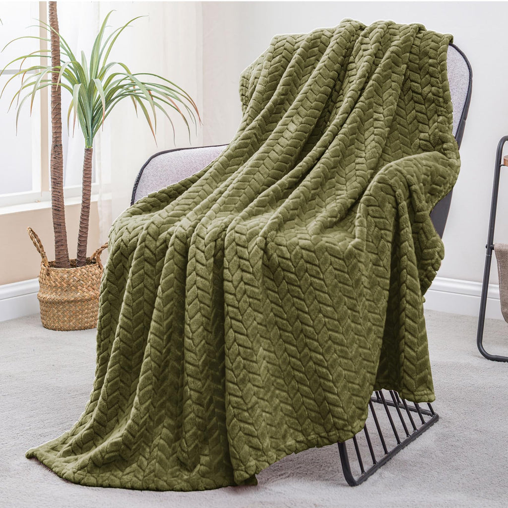Exclusivo Mezcla Fleece Queen Size Blanket for Bed, 90x90 Inches Soft Cozy Jacquard Flannel Blankets, Lightweight Fuzzy Plush for Women, Pink