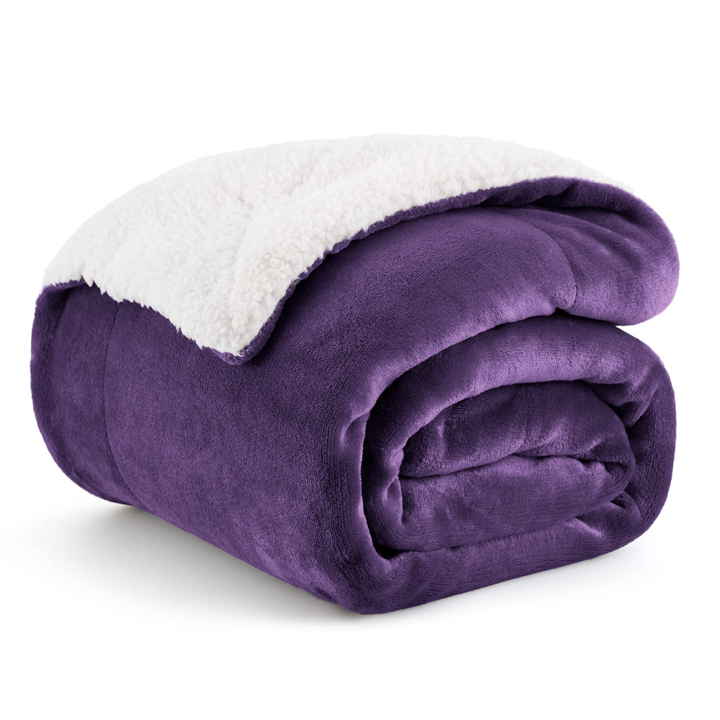 Bedsure GentleSoft Sherpa Fleece Queen Blankets for Bed, Non-Heated, Thick and Warm Throw for Women and Men, Soft Fuzzy Plush Queen Blanket for Winter, Grey, 90x90 Inches