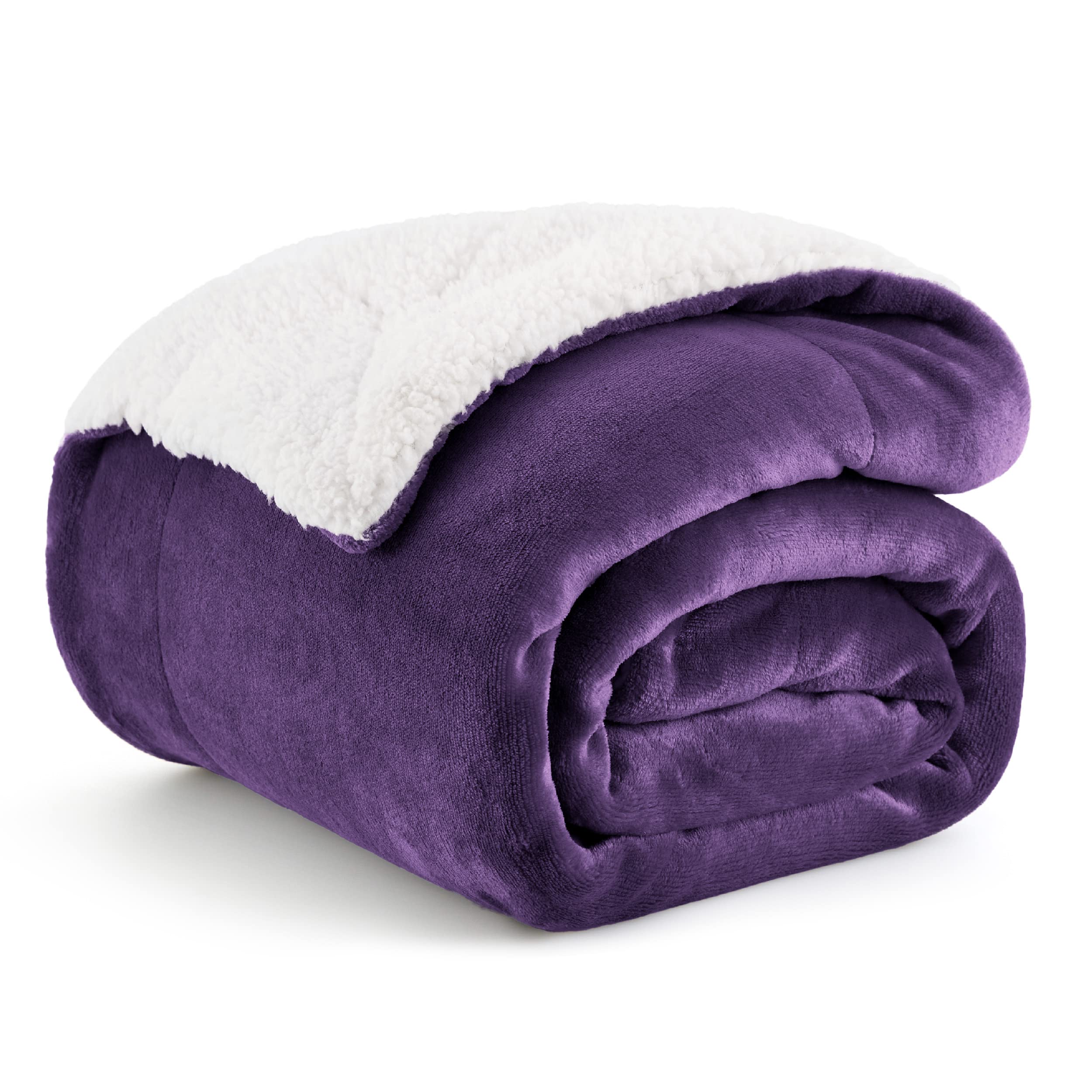 Bedsure GentleSoft Sherpa Fleece Queen Blankets for Bed, Non-Heated, Thick and Warm Throw for Women and Men, Soft Fuzzy Plush Queen Blanket for Winter, Grey, 90x90 Inches