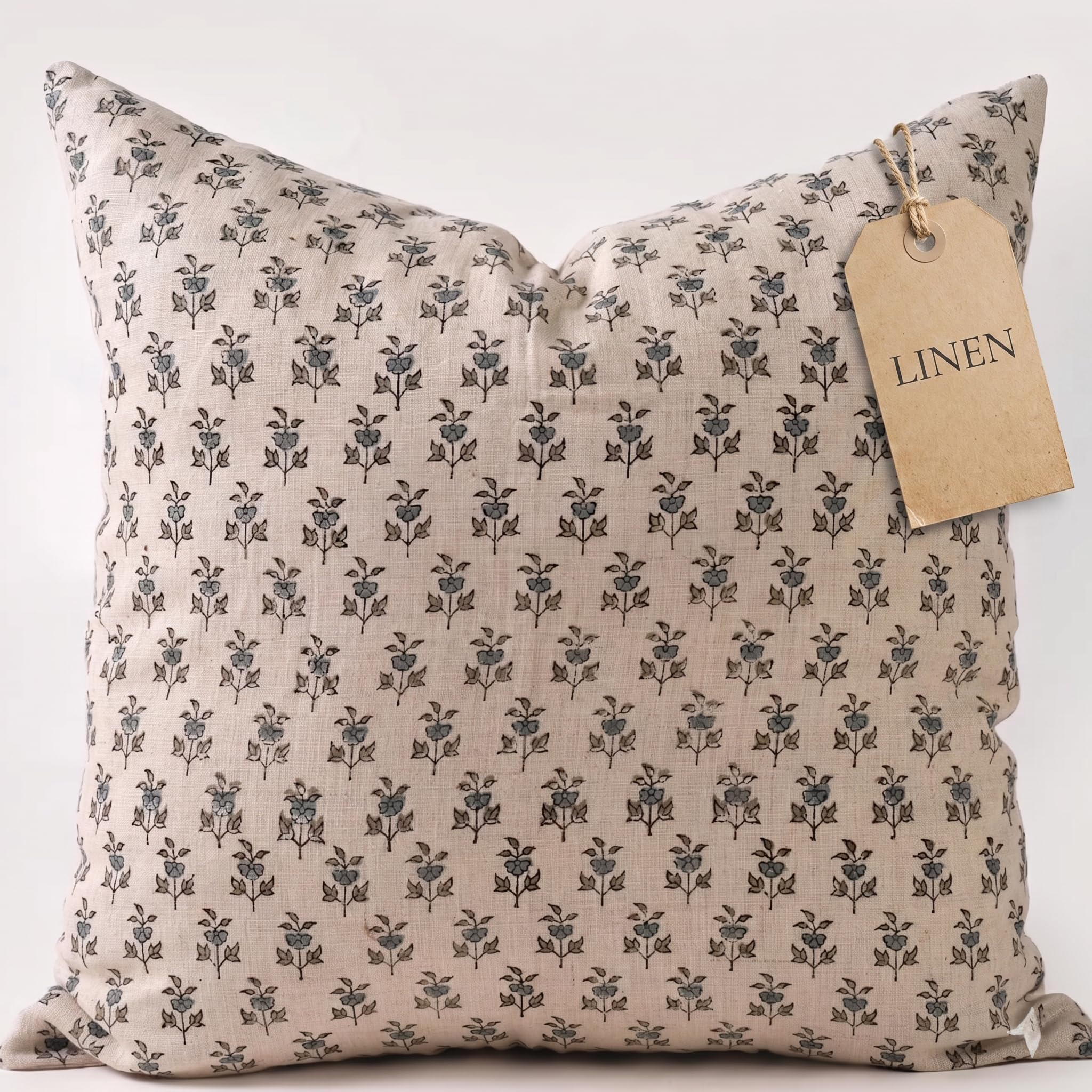 Linen Throw Pillow Covers Stripe Pillow Cover 18x18 inch Spring Decorative Pillow Covers for Living Room, Bedroom