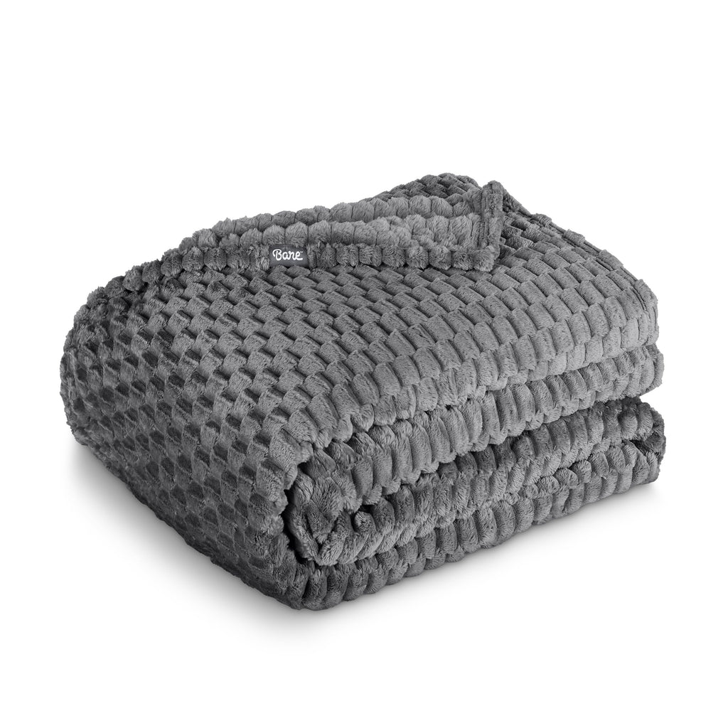 Bare Home Fleece Blanket - King Size - Ultra-Soft Lightweight for Bed, Sofa, and Couch - Luxury Microplush - Cozy Warm Blanket (King, Grey)