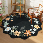 Lahome Floral Living Room Rugs, Area Rugs 5x7 Rug for Bedroom Ultra-Thin Soft Rug, Non-Slip Washable Rugs Stain Resistant Boho Rug Flore Throw Rug for ‎Dining Room Office (5x7ft,Green)